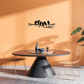 Accesoriu decorativ Birds On The Branch, negru, metal, 70x21 cm