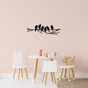 Accesoriu decorativ Birds On The Branch, negru, metal, 70x21 cm