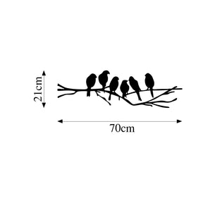Accesoriu decorativ Birds On The Branch, negru, metal, 70x21 cm
