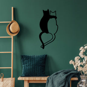 Accesoriu decorativ Love Cats-478, negru, metal, 33x70 cm