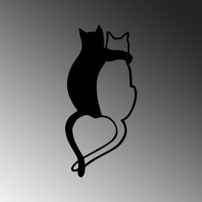 Accesoriu decorativ Love Cats-478, negru, metal, 33x70 cm