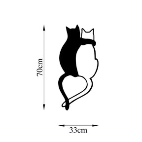 Accesoriu decorativ Love Cats-478, negru, metal, 33x70 cm