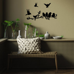Accesoriu decorativ Bırd Communıty, negru, metal