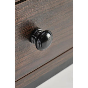Birou B46 cu 2 sertare, nuc/negru, 123x48x75 cm