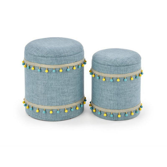 Set 2 tabureti Grado, albastru deschis