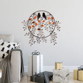 Accesoriu decorativ Love of Birds 3, maro, metal, 86x75 cm