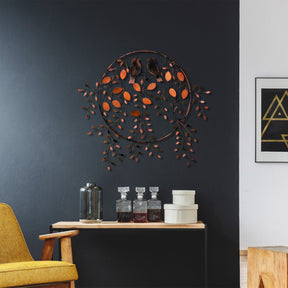 Accesoriu decorativ Love of Birds 3, maro, metal, 86x75 cm