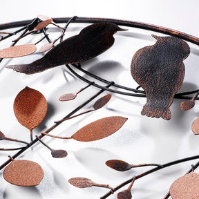 Accesoriu decorativ Love of Birds 3, maro, metal, 86x75 cm