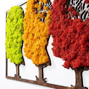 Decoratiune perete The Seasons Change, multicolor, muschi, 86x1x43 cm