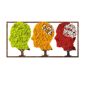 Decoratiune perete The Seasons Change, multicolor, muschi, 86x1x43 cm