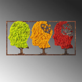 Decoratiune perete The Seasons Change, multicolor, muschi, 86x1x43 cm