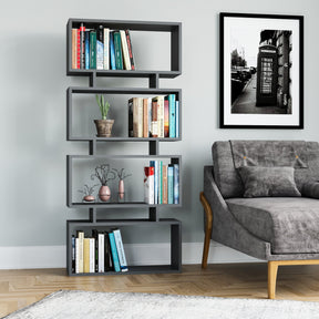 Biblioteca Langdon, gri antracit, PAL, 72x25x161 cm