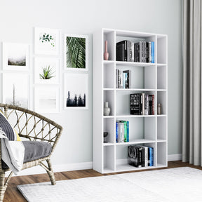 Biblioteca Sanborn, alb, PAL melaminat, 90x25x164 cm