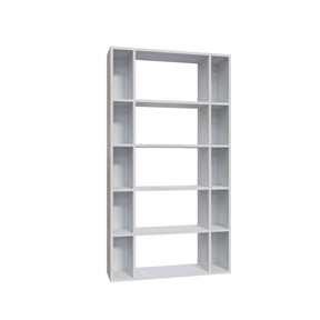 Biblioteca Sanborn, alb, PAL melaminat, 90x25x164 cm