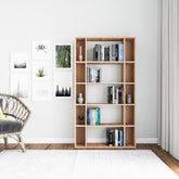 Biblioteca Sanborn, stejar, PAL melaminat, 90x25x164 cm