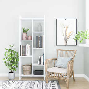 Biblioteca Eden, alb, PAL, 63x25x160 cm