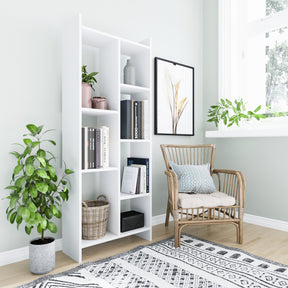 Biblioteca Eden, alb, PAL, 63x25x160 cm