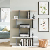 Biblioteca Harmon, alb/gri, PAL, 90x25x127 cm