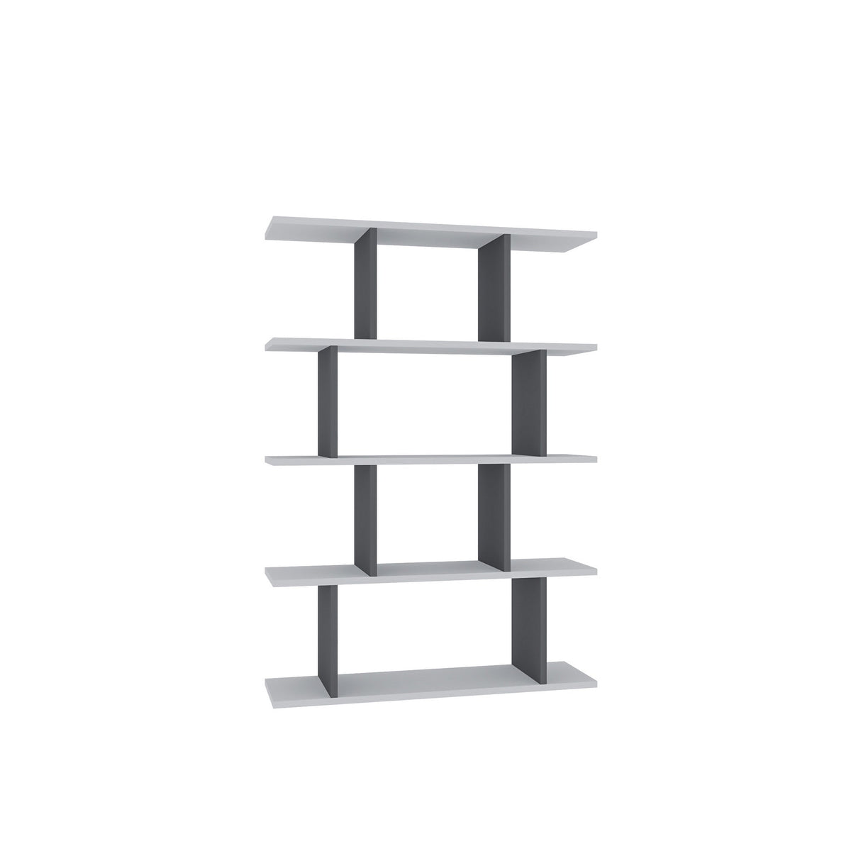 Biblioteca Harmon, alb/gri, PAL, 90x25x127 cm