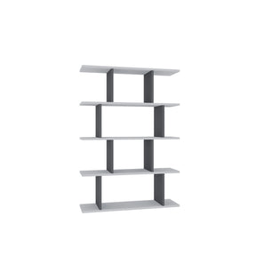 Biblioteca Harmon, alb/gri, PAL, 90x25x127 cm