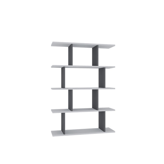 Biblioteca Harmon, alb/gri, PAL, 90x25x127 cm