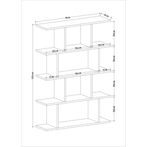 Biblioteca Harmon, alb/gri, PAL, 90x25x127 cm