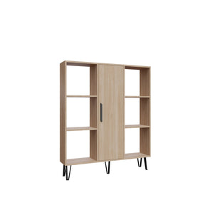 Biblioteca Peoria, stejar, PAL melaminat, 120x25x142 cm