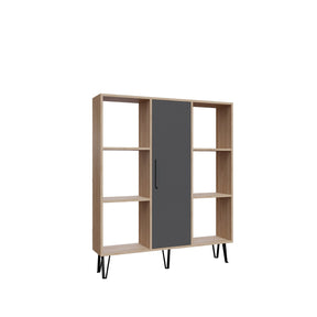 Biblioteca Peoria, stejar/gri antracit, PAL melaminat, 120x25x142 cm
