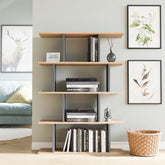 Biblioteca Harmon, stejar/gri, PAL, 90x25x127 cm