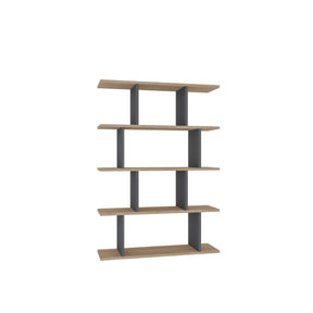 Biblioteca Harmon, stejar/gri, PAL, 90x25x127 cm