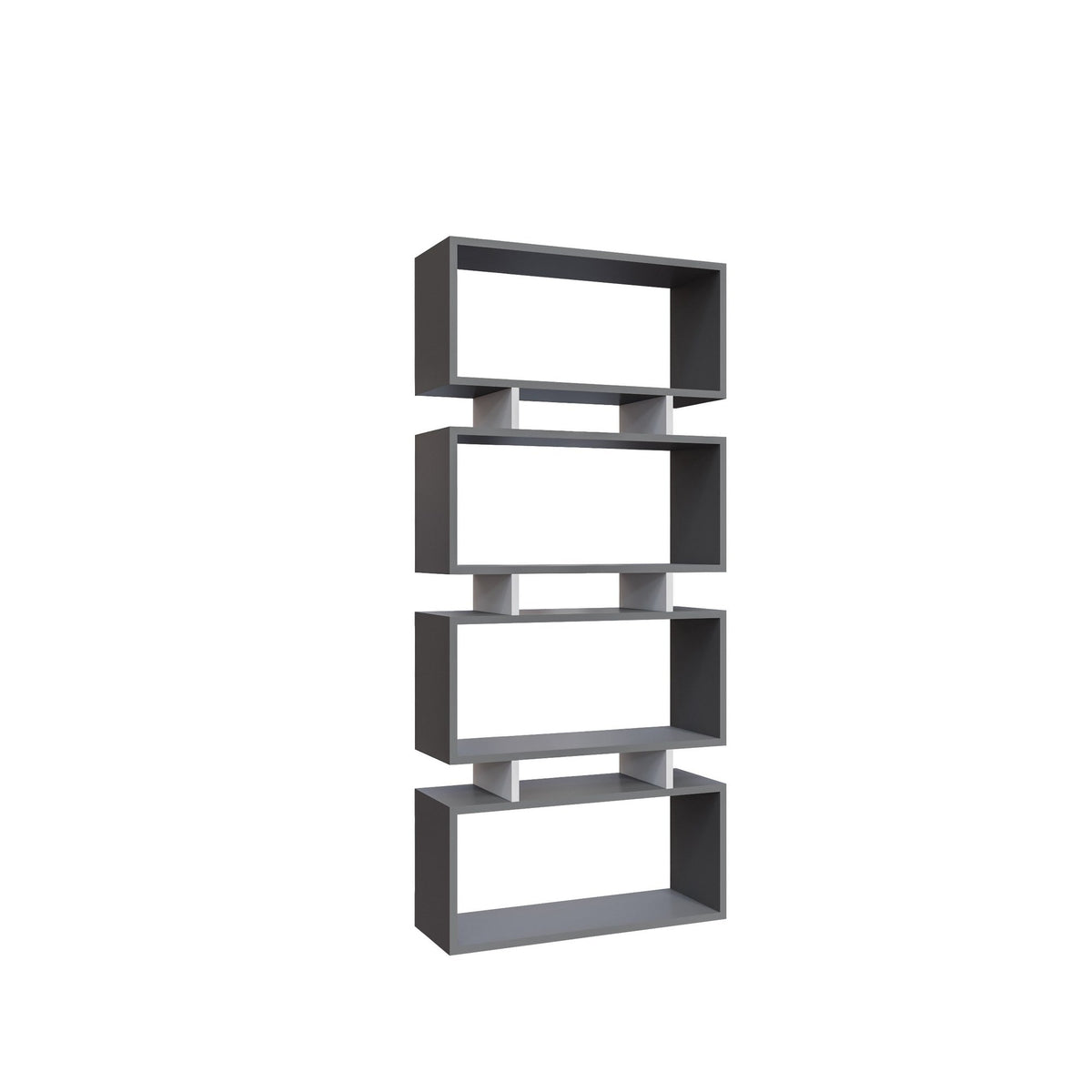 Biblioteca Langdon, gri antracit/alb, PAL, 72x25x161 cm