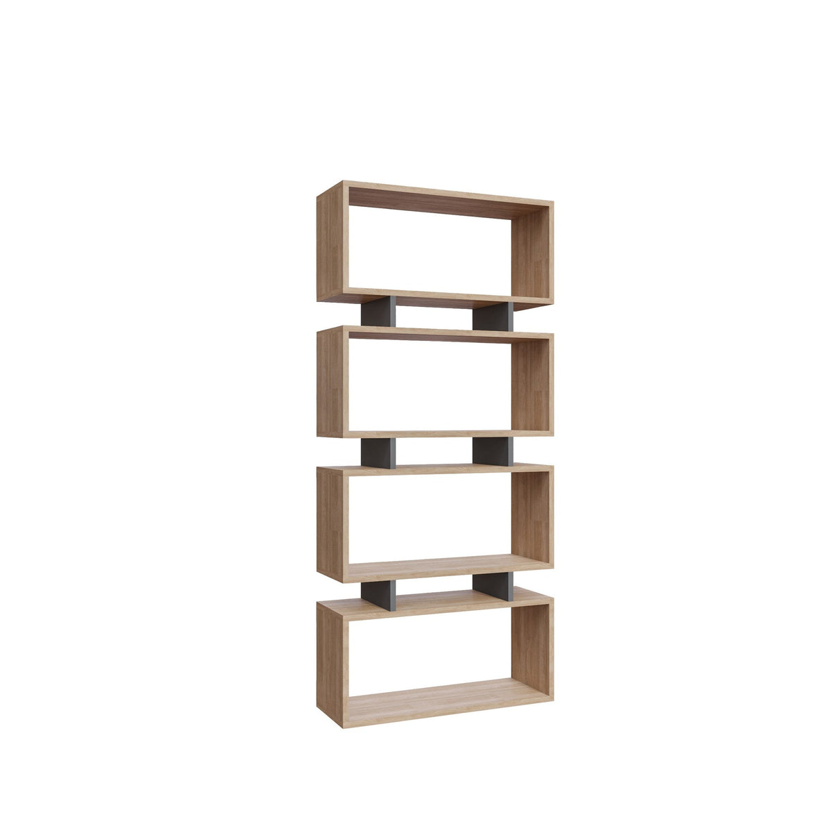 Biblioteca Langdon, stejar/gri antracit, PAL, 72x25x161 cm