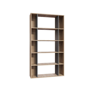 Biblioteca Sanborn, stejar/gri, PAL melaminat, 90x25x164 cm