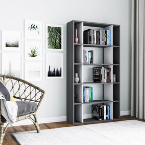 Biblioteca Sanborn, gri/alb, PAL melaminat, 90x25x164 cm