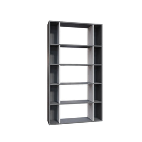 Biblioteca Sanborn, gri/alb, PAL melaminat, 90x25x164 cm