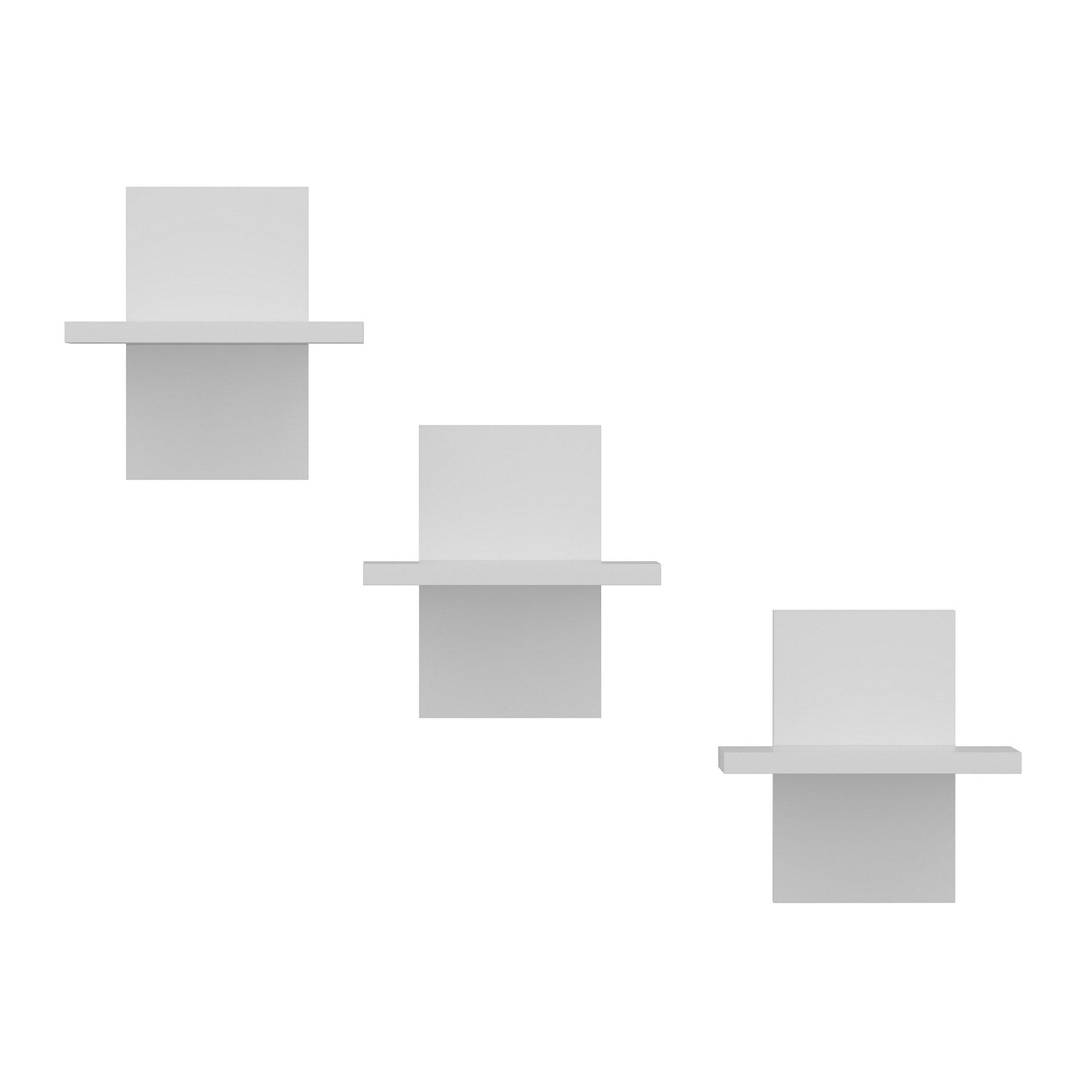 Set 3 rafturi Quincy, alb, PAL melaminat, 25x18x25 cm