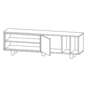 Comoda TV Rosmar, stejar/alb, PAL melaminat, 160x35x49 cm