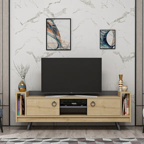 Comoda TV Tyler, stejar/gri antracit, PAL melaminat, 160x36x54 cm