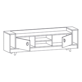 Comoda TV Tyler, stejar/gri antracit, PAL melaminat, 160x36x54 cm