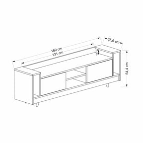 Comoda TV Tyler, stejar/gri antracit, PAL melaminat, 160x36x54 cm