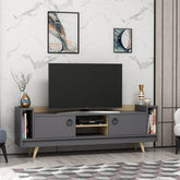 Comoda TV Tyler, gri antracit/stejar, PAL melaminat, 160x36x54 cm