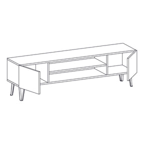 Comoda TV Bloom, gri/stejar, PAL, 160x37x47 cm