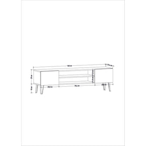 Comoda TV Bloom, gri/stejar, PAL, 160x37x47 cm