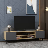 Comoda TV Bloom, stejar/gri, PAL, 160x37x47 cm