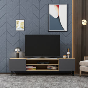 Comoda TV Bloom, stejar/gri, PAL, 160x37x47 cm