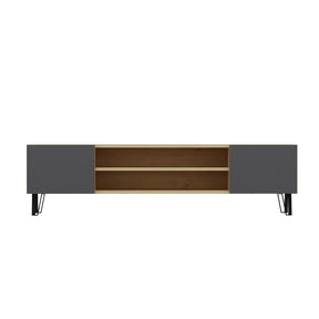 Comoda TV Bloom, stejar/gri, PAL, 160x37x47 cm