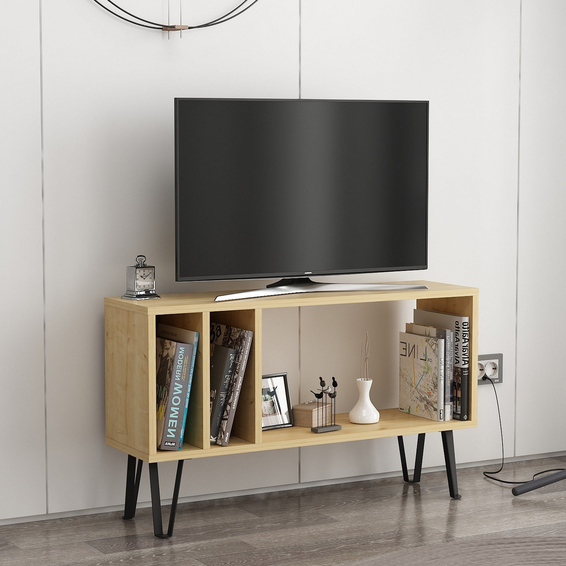 Comoda TV Arven, stejar, PAL, 90x25x53 cm
