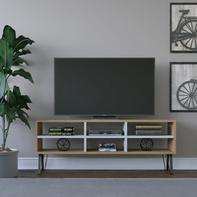 Comoda TV Judd, stejar/alb, PAL, 120x25x47 cm