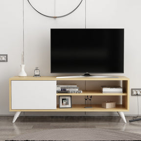 Comoda TV Venga, stejar/alb, PAL melaminat, 120x35x48 cm