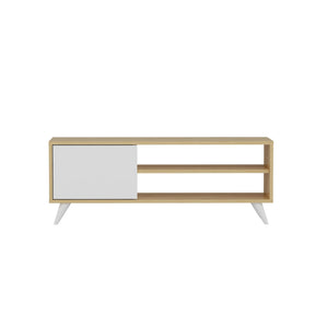 Comoda TV Venga, stejar/alb, PAL melaminat, 120x35x48 cm